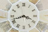 Limestone Clock With Fossil Fish & Dendrites - Solnhofen Limestone #103626-4